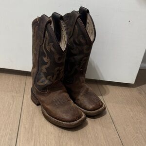 Old West Brown Leather Western Cowboy Boots